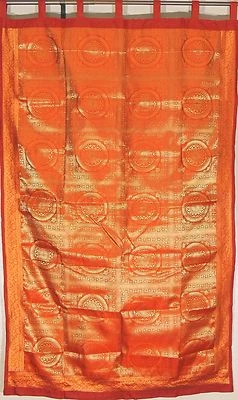 橙色曼陀罗窗帘 - 设计师优雅闪亮锦缎窗板 82 — 第 1/3 张图片