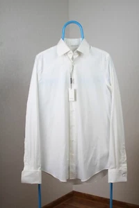 Suitsupply Dress Shirt ALBINI 1876 FABRICS Men's Size like M NWT White-Ivory - Picture 1 of 15