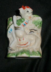 VINTAGE PORCELAIN PLANTER w PIXIE, ELF CLIMING TREE TRUNK FACE, NORCREST JAPAN - Picture 1 of 6