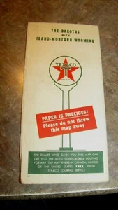 Vintage 1949 Texaco Oil Gas Company Road Touring Travel Map Dakotas Wyoming Mont - Picture 1 of 1