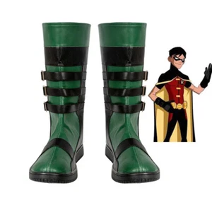 Justice League Robin Schuhe Cosplay Herren Grün Stiefel - Bild 1 von 4