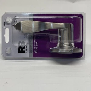 8 pack Olivia Satin Nickel Left-Handed Interior/Exterior Dummy Door Handle - Picture 1 of 2