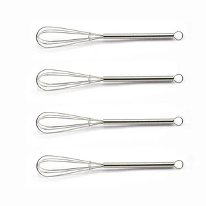 Mini Whisks 6 inch 4Pcs Stainless Whisk Hand Egg Mixer for Flour Cake Egg Kit... - Picture 1 of 6