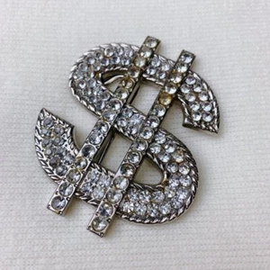 $ (Dollar) Mark Buckle Tail Lock Accessory Rapper Worn Bling Bling Super Rare - Picture 1 of 3
