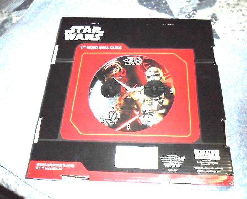  Star Wars " The Force Awakens" 11" Standard Wood Wall Clock NEW - Image 1 of 2