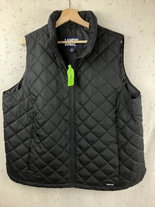 NEW Lands End Womens 2X Plus Size Puffer Vest Black Quilted Hiking Outdoor - Picture 1 of 9