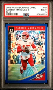Panini Donruss Optic #49 Blue Prizm Holo 2018 /149 Patrick Mahomes II PSA 9 como nuevo - Imagen 1 de 2