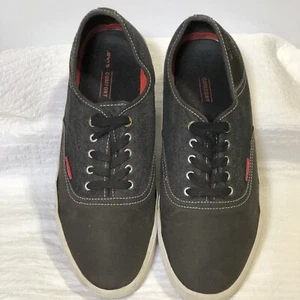 Levi's Niedrig Turnschuhe Schuhe Herren Größe 12 Schwarz Denim Schnürschuhe Halbschuh Komfort - Bild 1 von 8