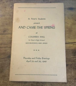 Vintage 1948 St. Peter's High School Play Brochure New Brunswick NJ Local Ads - Picture 1 of 5