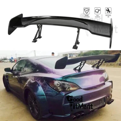 For Hyundai Tiburon Coupe 46" Adjustable Glossy Black Rear Spoiler GT-Style Wing - Image 1 of 4