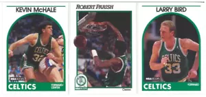 Lotto 3 pezzi carte Celtics LARRY BIRD ROBERT PARROCH KEVIN McHALE 1989 NM 1991 quasi nuove - Foto 1 di 2
