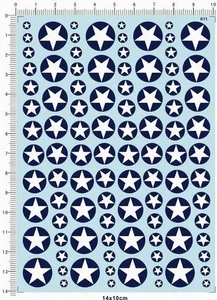 Detail Up 4-15mm WWII US Air Force USAF Fighter Star Roundel Marking Water Decal - Picture 1 of 1