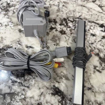 Original OEM Nintendo Brand Wii Power Cord, AV Cable, Sensor bar Bundle - Image 1 of 3