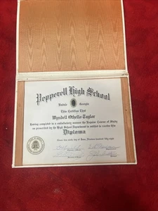 VINTAGE PEPPERELL HIGH SCHOOL (TINDALE, GEORGIA) DIPLOMA1958  (b1) - Picture 1 of 8