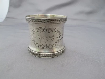 Драгоценная Большая МОНЕТА СЕРЕБРЯНАЯ САЛФЕТКА КОЛЬЦО-Талия-Двигатель Повернутый-Моно WJC-NR - Изображение 1 из 4