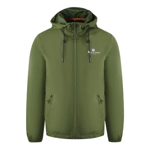 Aquascutum London Logo Army Green Active Windbreaker Jacket - Foto 1 di 2