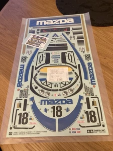 NUEVO TAMIYA 58555 RM VINTAGE GRUPO C MAZDA 787b RM01 RM-01 1/12 RC CALCOMANÍAS RARAS - Imagen 1 de 3