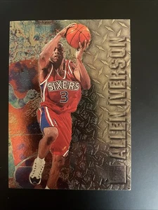ALLEN IVERSON ROOKIE CARD 1996 Metal #201 Philadelphia 76ers RC NBA HOFer! (JB) - Picture 1 of 2