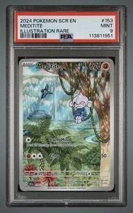 2024 POKEMON SCR EN-STELLAR CROWN ILLUSTRATION RARE #153 MEDITITE PSA 9 - Picture 1 of 2