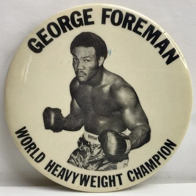 Vintage George Foreman World Heavyweight Champion Boxing Pin Button 1970s Rare - Image 1 of 2