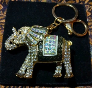 Elefant 🐘 Kristall Strass Schlüsselanhänger Handtasche Auto Schlüsselanhänger Ringe.   k4grnd* - Bild 1 von 6