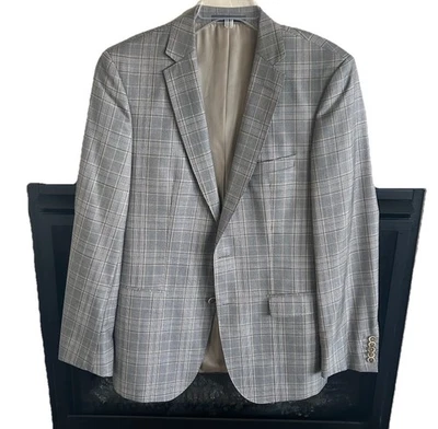 Hugo Boss Blazer Men’s 40L Plaid Wool Silk Jacket Lanificio Carlo Barbera $1095 - Image 1 of 4