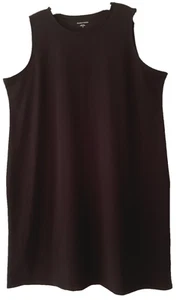 Eileen Fisher taglia 1X 🦋 abito tubino in maglia di cotone biologico nero senza maniche nuovo senza etichette - Foto 1 di 6