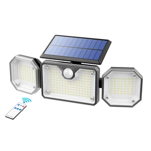 2500LM Solar Motion Sensor Lights, 3-Head Waterproof Security Flood Lights - Picture 1 of 12