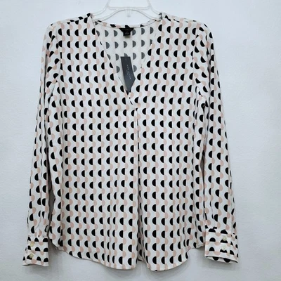 Blusa Ann Taylor Geométrica Lunares Manga Larga Para Mujer Carrera Oficina MP Foto 1 de 4