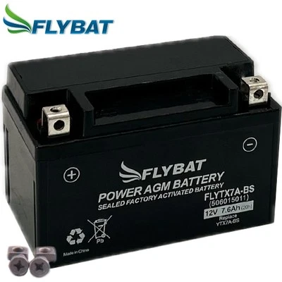 Motorrad Batterie FlyBat FLYTX7A-BS / YTX7A-BS AGM geschlossen, 12V|7,6Ah (150x8