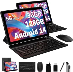 Tablet 10"Android 14, 36GB RAM+128GB ROM, 5G WiFi 6/2.0Ghz,Custodia Tastiera ecc - Foto 1 di 7