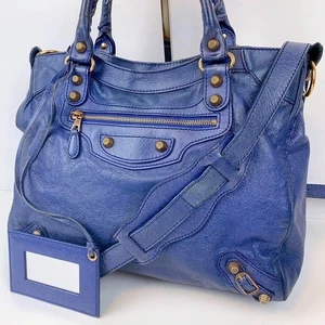 Balenciaga 2way Handtasche blaufarben Riesennieten Velo mit Spiegel, Riemen & Staubbeutel✨ - Bild 1 von 11