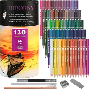 HIFORNY 125 Pack Colored Pencils Set for Adult Coloring,120 Colors Coloring P... - Picture 1 of 14