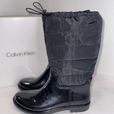 Calvin Klein Luxe Quilted Waterproof Winter Boots New w/Box | Size 9 Black  - Image 1 of 4