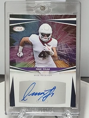 Cartão de autógrafo 2025 SAGE Low Series Isaac TeSlaa folha azul #A-IT DETROIT LIONS - Imagem 1 de 4