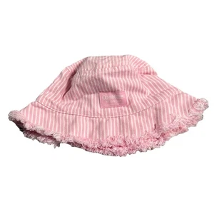 Bebé Niña Vintage Oshkosh 12-24 Meses Rosa Rayas Jean Sombrero Y2K Gorra Cubo - Imagen 1 de 9