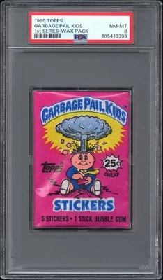 1985 Topps OS1 Garbage Pail Kids 1st Series 1 OS1 Wax Pack PSA 8 NM-MT WITH .25c - Image 1 of 2