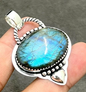 Ciondolo gioiello fatto a mano in argento sterling 925 con pietra preziosa... - Foto 1 di 10