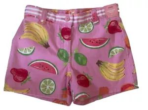 Gymboree Girl's 100% Cotton Pink Fruit Shorts, Tutti Fruity Size 6 New with Tags - Picture 1 of 4