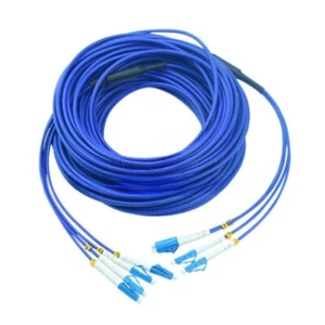 Indoor Armored Cable Single-Mode LC-LC 4 Strand 9/125 Fiber Optic Patch Cord 90M - Photo 1/6