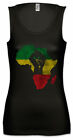 African Fist Damski Tank Top Rasta Babylon Irie Ska Reggae Afryka Rastafari