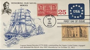 KMC Venture U611 Star Circle USA Envelope Honoring Naval Heroes - Bild 1 von 1