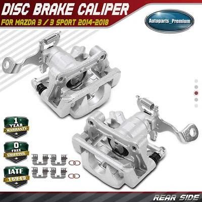2x Rear Left & Right Disc Brake Caliper w/ Bracket for Mazda 3 3 Sport 2014-2018 - Image 1 of 4