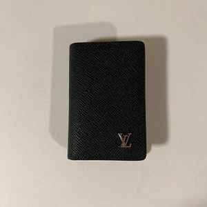 Louis Vuitton Authentic Pocket Organizer Men Black Leather NWOT - Picture 1 of 5