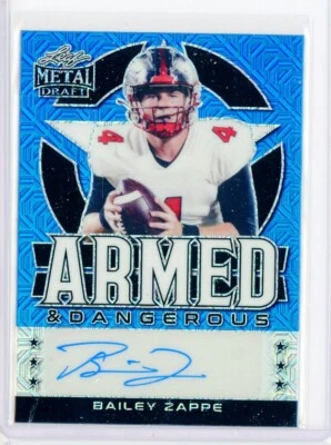 2022 Leaf Metal Draft BAILEY ZAPPE BLUE MOJO Prizm AUTO Autograph RC 10/15 - Image 1 of 2