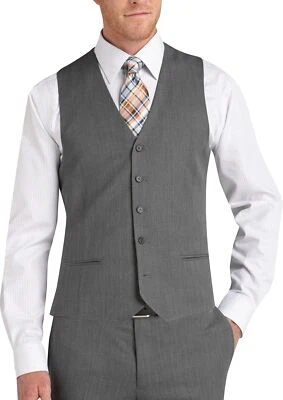 Chaleco Traje Egara Para Hombre Calce Ajustado Talla 6XLT NUEVO CON ETIQUETAS Gris 100% Lana 6XLT Botón Delantero Foto 1 de 4