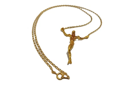 Salvador Dalí Surrealista Chapado en Oro Cristo de San Juan Colgante 20" Foto 1 de 4