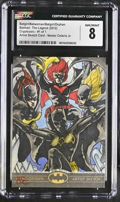 DC Artist Sketch Card 1/1 - Batgirl/Batwoman/Orphan - Nestor Celario Jr. - CGC 8 - Image 1 of 2