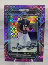 2022 Panini Prizm TREYLON BURKS Rookie Auto Purple Power Titans RC Back Damage