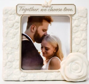 Wedding Engagement Ceramic 4 x 5 picture frame Hallmark - Picture 1 of 10